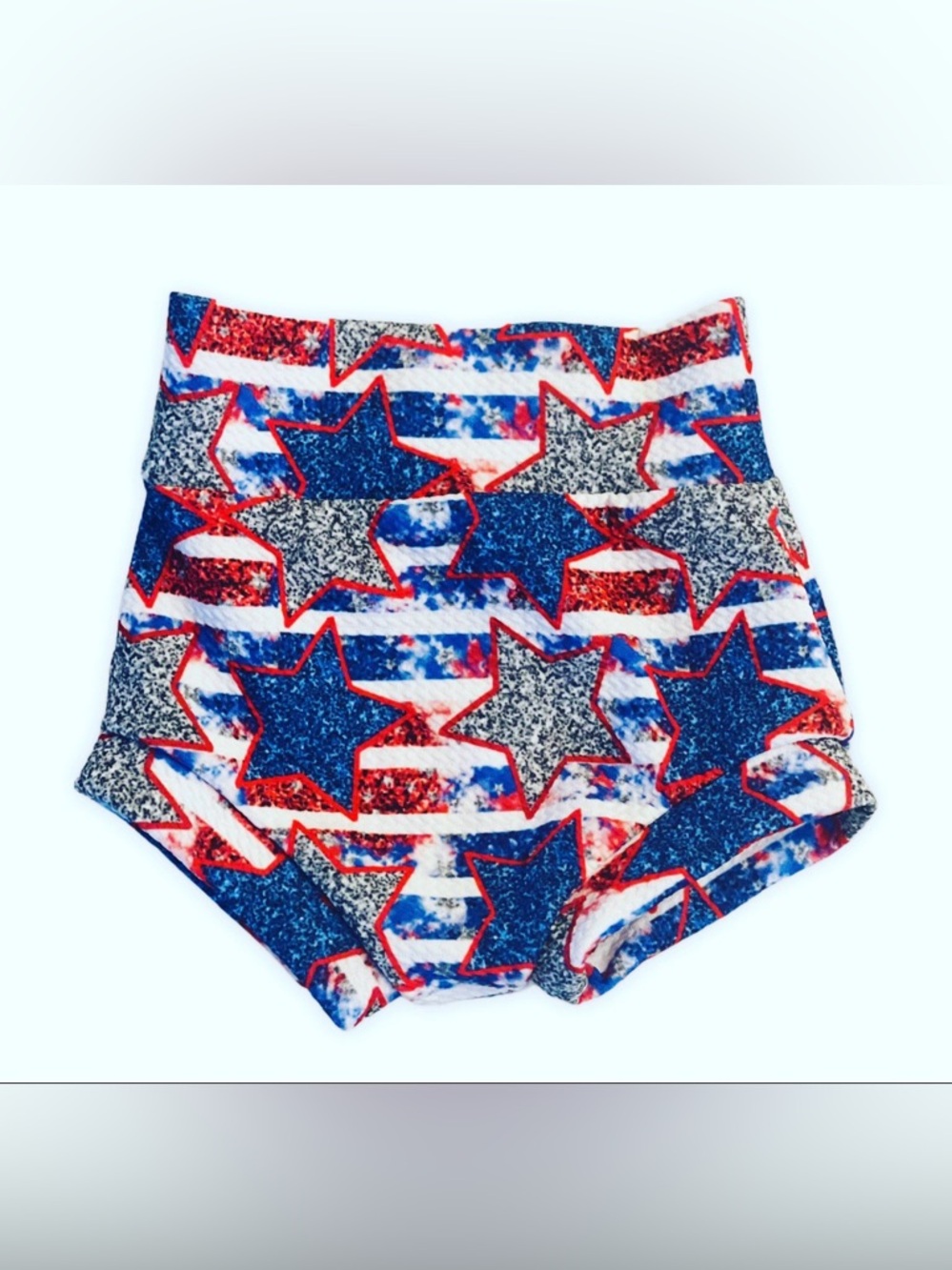 Star Print Baby Bummies - Red, White & Blue